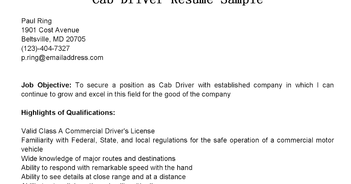 Motor coach driver resume sample